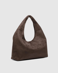 LOUENHIDE_MONACO SHOULDER BAG SUEDETTE CHOCOLATE _ MONACO SHOULDER BAG SUEDETTE CHOCOLATE _ Ebony Boutique NZ
