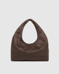 LOUENHIDE_MONACO SHOULDER BAG SUEDETTE CHOCOLATE _ MONACO SHOULDER BAG SUEDETTE CHOCOLATE _ Ebony Boutique NZ