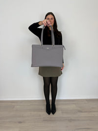 LOVEVOOK_ADDISON LAPTOP BAG LIGHT GREY _ ADDISON LAPTOP BAG LIGHT GREY _ Ebony Boutique NZ