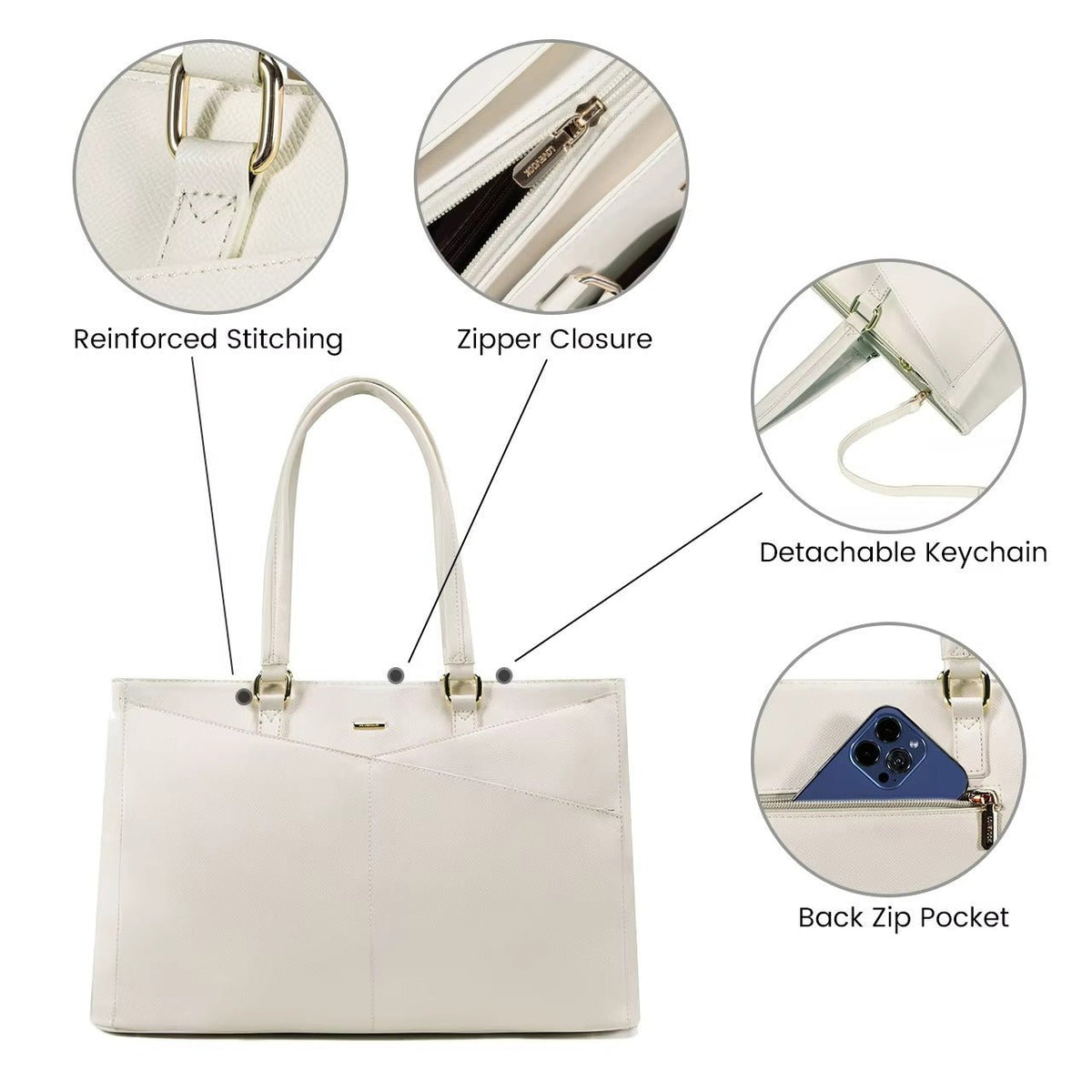 LOVEVOOK_ADDISON LAPTOP BAG LIGHT GREY _ ADDISON LAPTOP BAG LIGHT GREY _ Ebony Boutique NZ