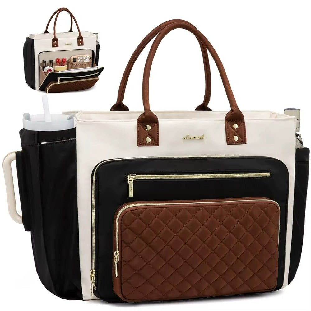 LOVEVOOK_AMY LAPTOP BAG LINEN/BLACK/TAN _ AMY LAPTOP BAG LINEN/BLACK/TAN _ Ebony Boutique NZ