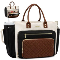 LOVEVOOK_AMY LAPTOP BAG LINEN/BLACK/TAN _ AMY LAPTOP BAG LINEN/BLACK/TAN _ Ebony Boutique NZ