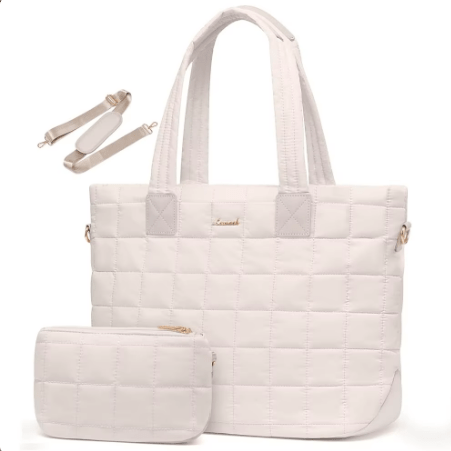 LOVEVOOK_EDEN 15.6 INCH QUILTED LAPTOP BAG ALMOND _ EDEN 15.6 INCH QUILTED LAPTOP BAG ALMOND _ Ebony Boutique NZ