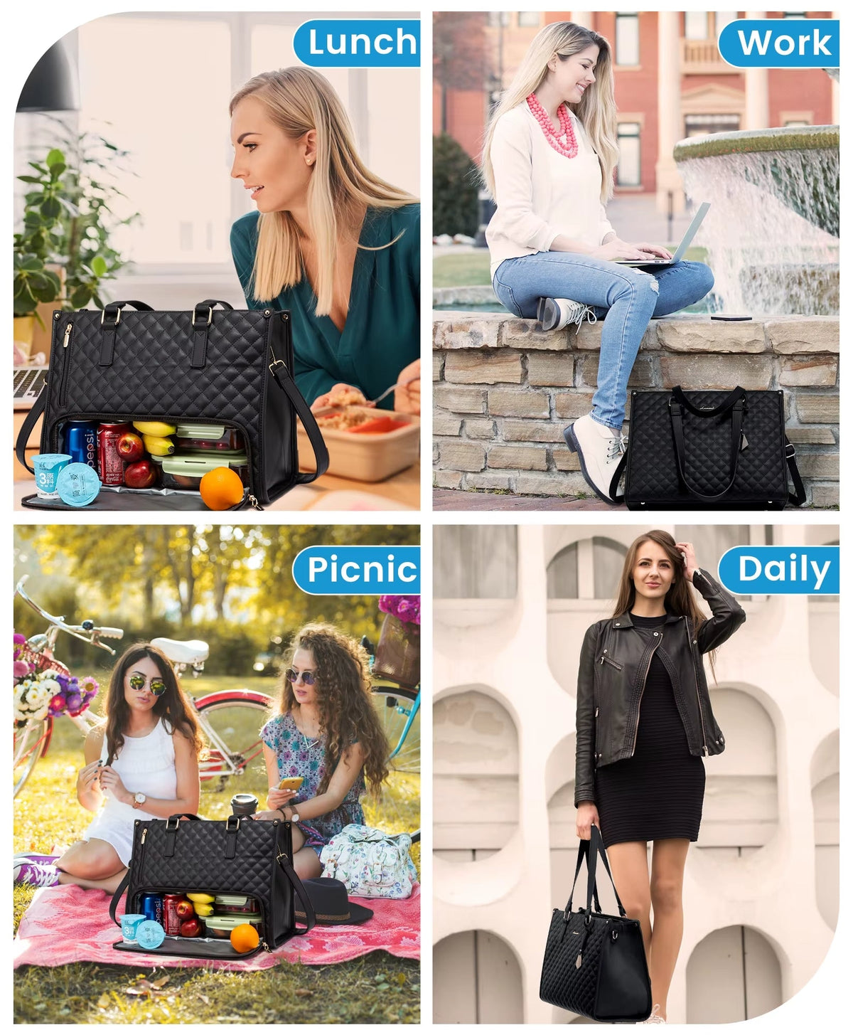 LOVEVOOK_MADDIE LAPTOP BAG QUILTED BLACK _ MADDIE LAPTOP BAG QUILTED BLACK _ Ebony Boutique NZ