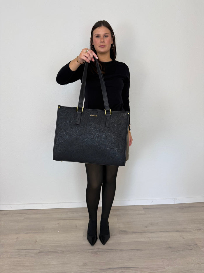 LOVEVOOK_MADDIE LAPTOP COOLER BAG BLACK FLORAL _ MADDIE LAPTOP COOLER BAG BLACK FLORAL _ Ebony Boutique NZ
