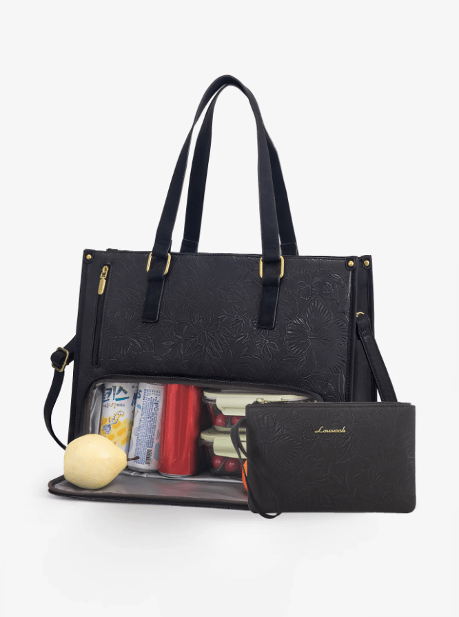 LOVEVOOK_MADDIE LAPTOP COOLER BAG BLACK FLORAL _ MADDIE LAPTOP COOLER BAG BLACK FLORAL _ Ebony Boutique NZ