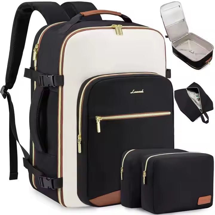 LOVEVOOK_MICAH TRAVEL BAG LINEN/BLACK/TAN _ MICAH TRAVEL BAG LINEN/BLACK/TAN _ Ebony Boutique NZ