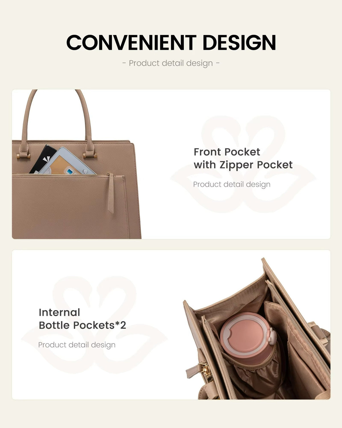 LOVEVOOK_REBECCA LAPTOP BAG LATTE _ REBECCA LAPTOP BAG LATTE _ Ebony Boutique NZ