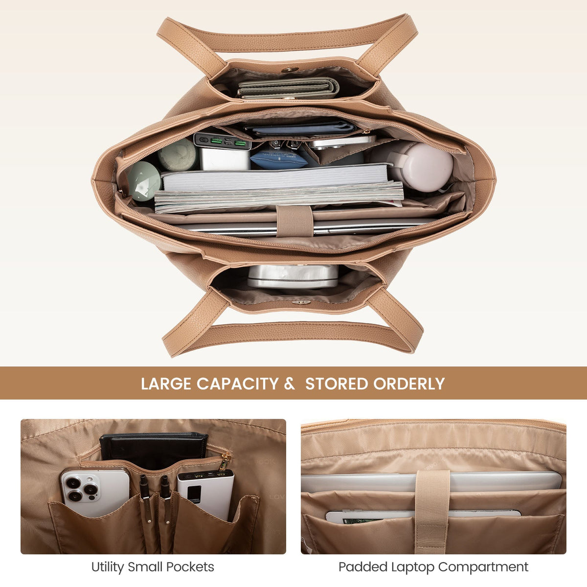 LOVEVOOK_SOPHIA LAPTOP BAG CAMEL _ SOPHIA LAPTOP BAG CAMEL _ Ebony Boutique NZ