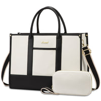 LOVEVOOK_VANESSA LAPTOP BAG TWO TONE LINEN/BLACK _ VANESSA LAPTOP BAG TWO TONE LINEN/BLACK _ Ebony Boutique NZ