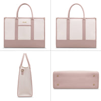 LOVEVOOK_VANESSA LAPTOP BAG TWO TONE LINEN/BLACK _ VANESSA LAPTOP BAG TWO TONE LINEN/BLACK _ Ebony Boutique NZ