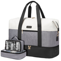 LOVEVOOK_WREN TRAVEL/GYM BAG VANILLA/WHITE/BLACK _ WREN TRAVEL/GYM BAG VANILLA/WHITE/BLACK _ Ebony Boutique NZ