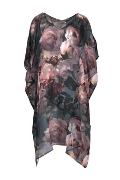 MALENY FOX_SILK KAFTAN PEONY ROSE _ SILK KAFTAN PEONY ROSE _ Ebony Boutique NZ