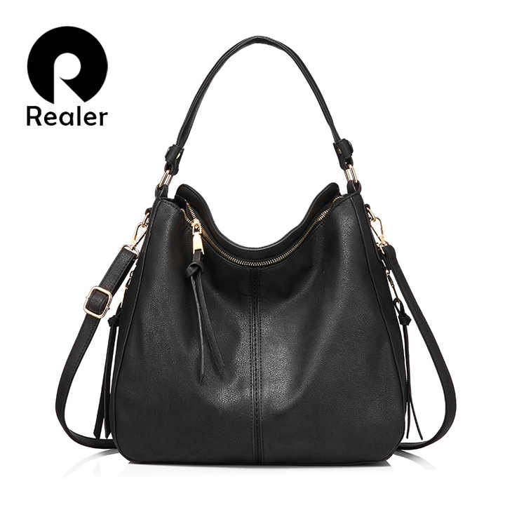 REALER_RIDER BOHO SHOULDER BAG BLACK _ RIDER BOHO SHOULDER BAG BLACK _ Ebony Boutique NZ