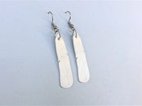 REMIX PLASTICS_BLACK BILLED GULL FEATHER EARRINGS _ BLACK BILLED GULL FEATHER EARRINGS _ Ebony Boutique NZ