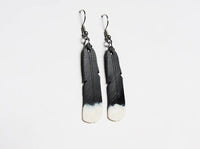 REMIX PLASTICS_HUIA FEATHER EARRINGS _ HUIA FEATHER EARRINGS _ Ebony Boutique NZ