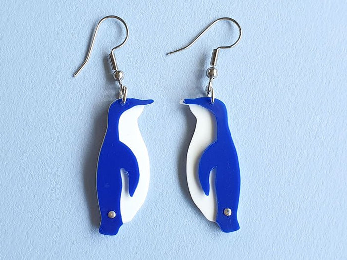 REMIX PLASTICS_LITTLE BLUE PENGUIN EARRINGS _ LITTLE BLUE PENGUIN EARRINGS _ Ebony Boutique NZ