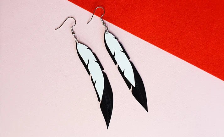 REMIX PLASTICS_PIED COMMORANT EARRINGS _ PIED COMMORANT EARRINGS _ Ebony Boutique NZ
