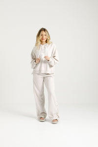 ROSE ROAD_DOME SIDE PANTS IVORY _ DOME SIDE PANTS IVORY _ Ebony Boutique NZ