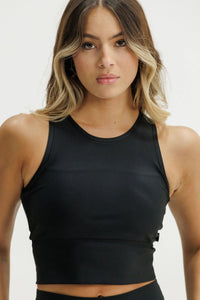 ROSE ROAD_TANK BRA BLACK WITH GLOSS ROSE _ TANK BRA BLACK WITH GLOSS ROSE _ Ebony Boutique NZ