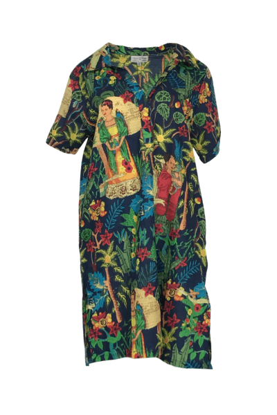 ROUTE 1_COTTON TUNIC DRESS WITH COLLAR AND POCKETS _ COTTON TUNIC DRESS WITH COLLAR AND POCKETS _ Ebony Boutique NZ