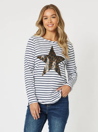 THREADZ_ANNIE STAR STRIPE TEE _ ANNIE STAR STRIPE TEE _ Ebony Boutique NZ