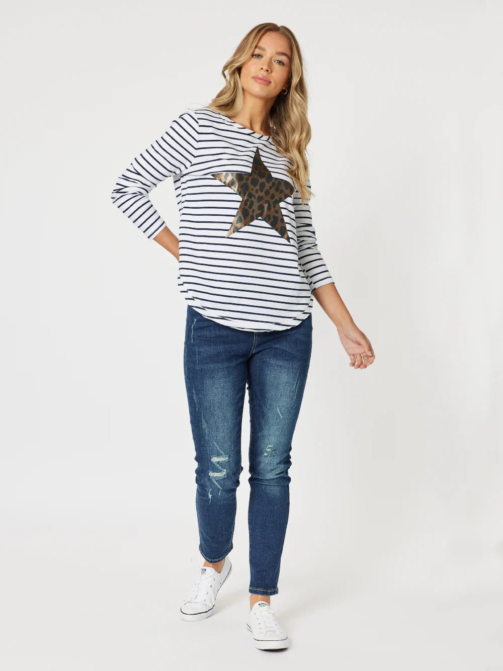 THREADZ_ANNIE STAR STRIPE TEE _ ANNIE STAR STRIPE TEE _ Ebony Boutique NZ