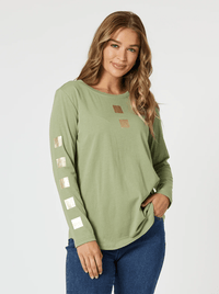 THREADZ_BE SQUARE TEE KHAKI _ BE SQUARE TEE KHAKI _ Ebony Boutique NZ