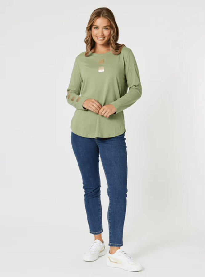 THREADZ_BE SQUARE TEE KHAKI _ BE SQUARE TEE KHAKI _ Ebony Boutique NZ