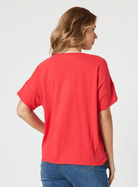THREADZ_BELLA TEE RED _ BELLA TEE RED _ Ebony Boutique NZ