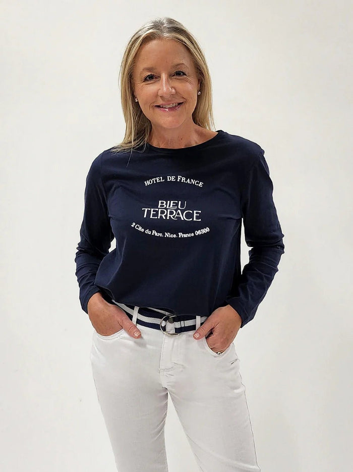 THREADZ_BLEU TERRANCE LONG SLEEVE TEE _ BLEU TERRANCE LONG SLEEVE TEE _ Ebony Boutique NZ