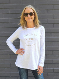 THREADZ_CEST LA VIE T-SHIRT _ CEST LA VIE T-SHIRT _ Ebony Boutique NZ