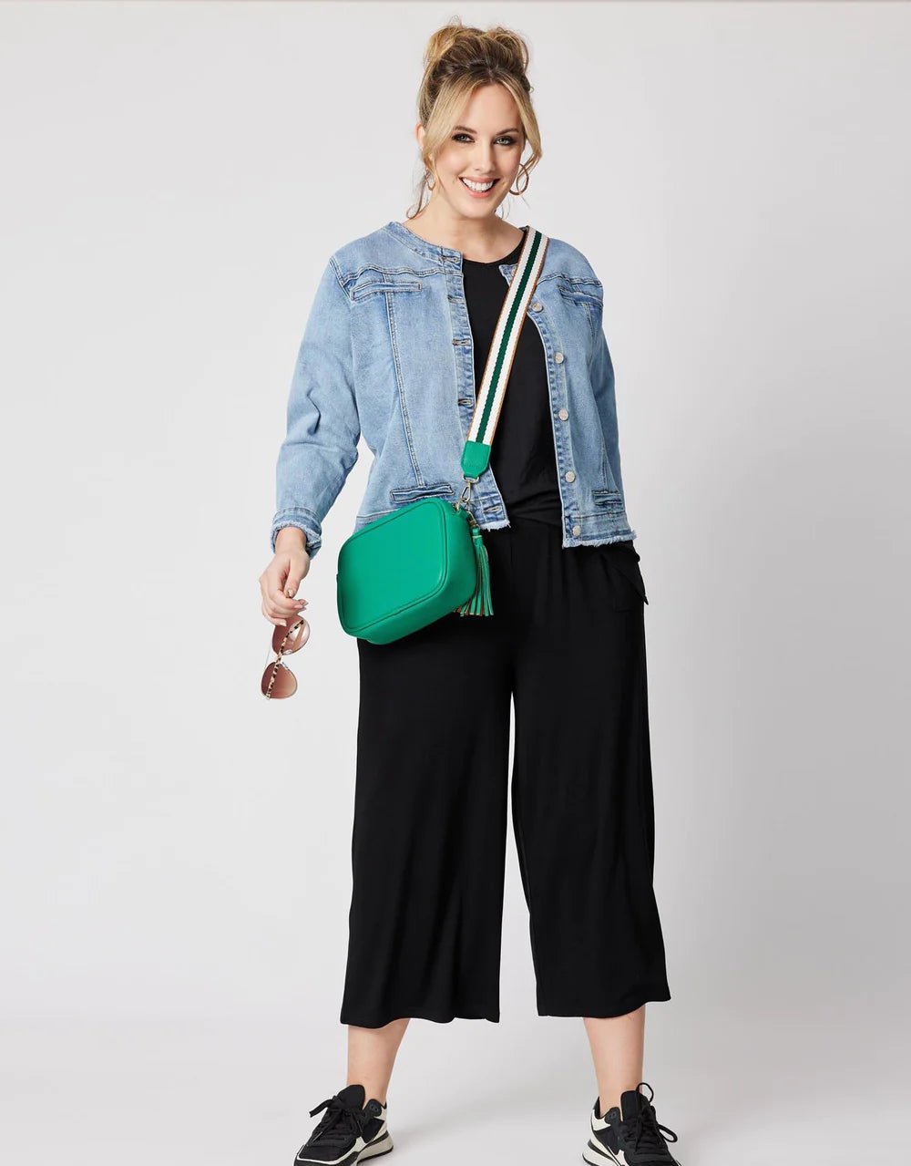 THREADZ_COLLARLESS DENIM JACKET DENIM _ COLLARLESS DENIM JACKET DENIM _ Ebony Boutique NZ
