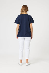 THREADZ_ELLE TEE NAVY _ ELLE TEE NAVY _ Ebony Boutique NZ