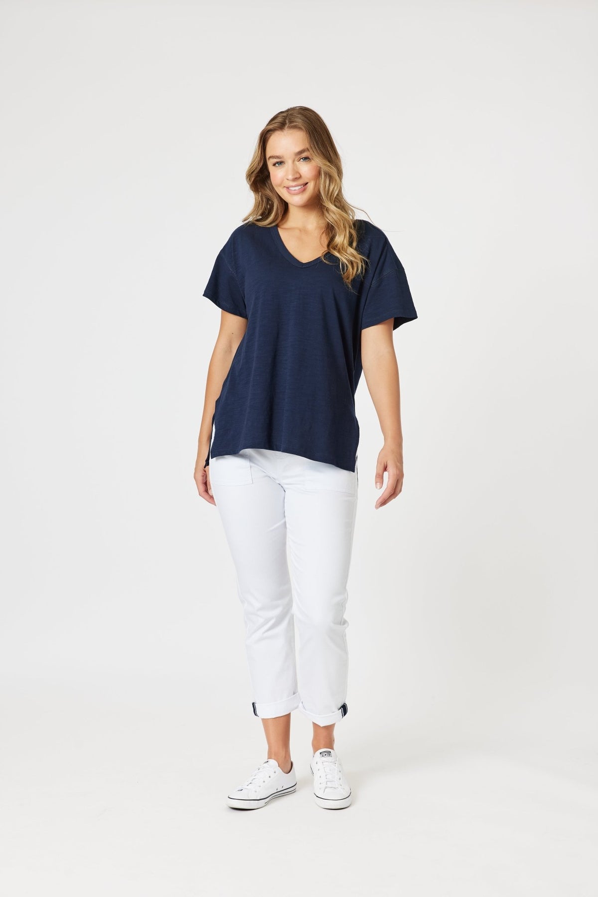 THREADZ_ELLE TEE NAVY _ ELLE TEE NAVY _ Ebony Boutique NZ