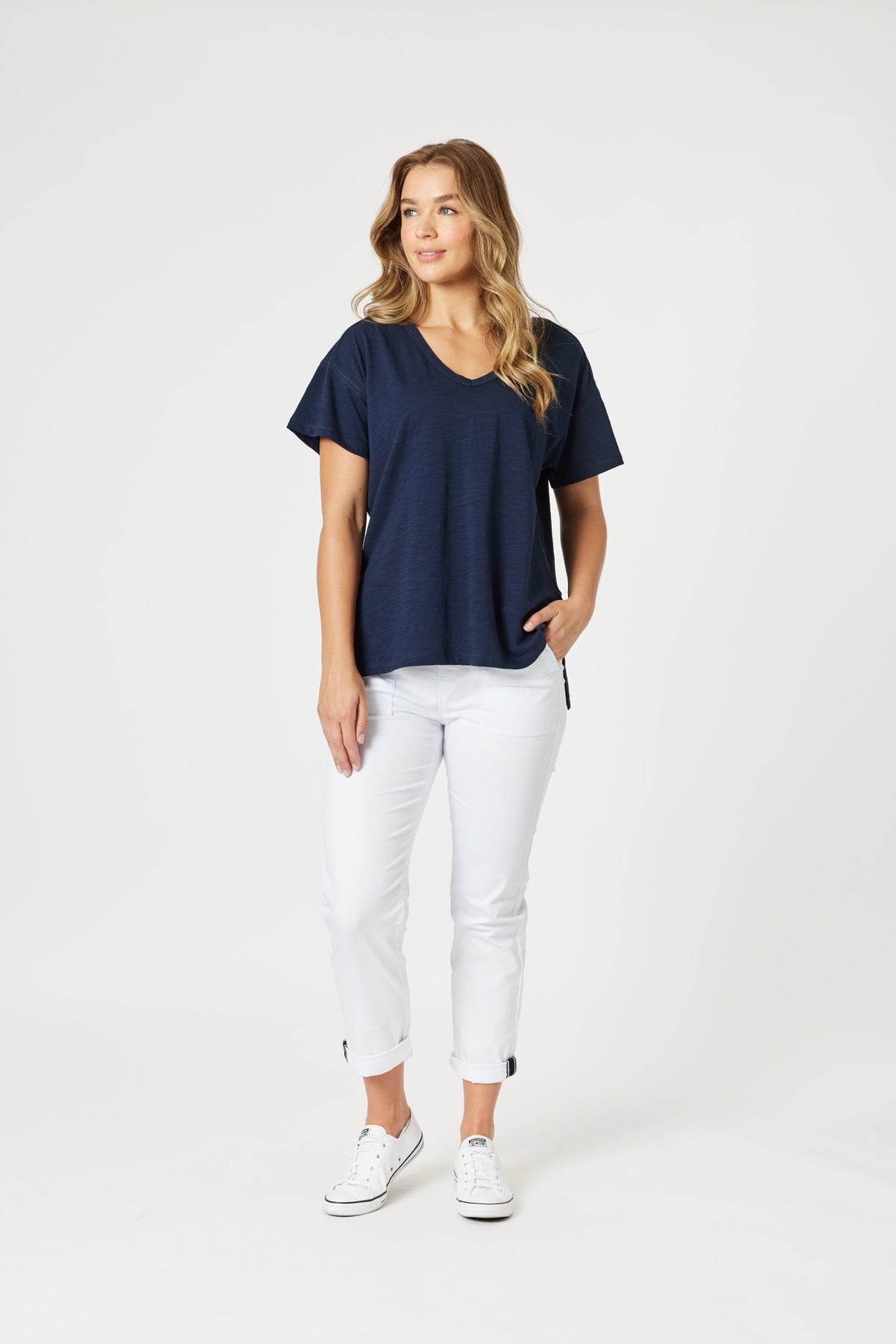 THREADZ_ELLE TEE NAVY _ ELLE TEE NAVY _ Ebony Boutique NZ