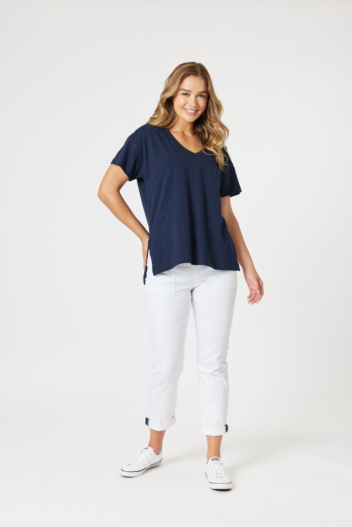 THREADZ_ELLE TEE NAVY _ ELLE TEE NAVY _ Ebony Boutique NZ