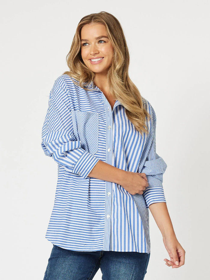 THREADZ_HAMPTON STRIPE SHIRT _ HAMPTON STRIPE SHIRT _ Ebony Boutique NZ
