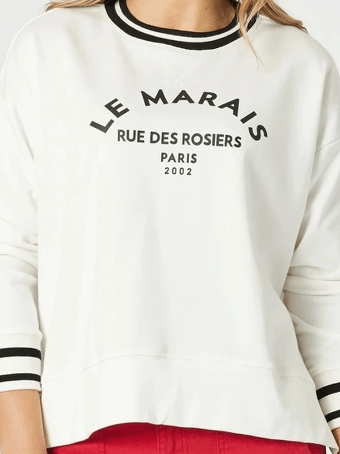 THREADZ_LE MARAIS SWEAT IVORY _ LE MARAIS SWEAT IVORY _ Ebony Boutique NZ