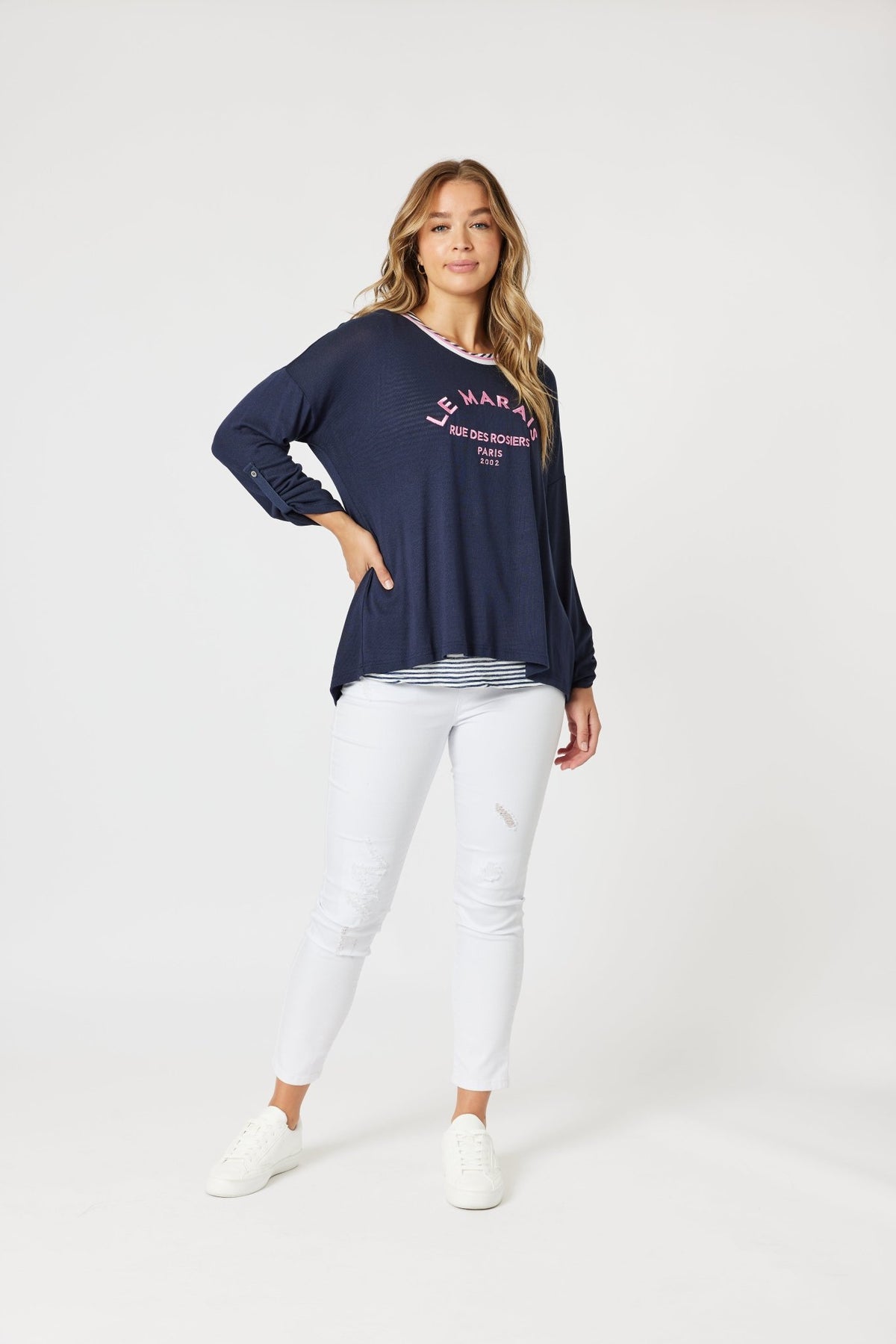 THREADZ_LINO LE MARAIS 2IN1 NAVY/PINK _ LINO LE MARAIS 2IN1 NAVY/PINK _ Ebony Boutique NZ