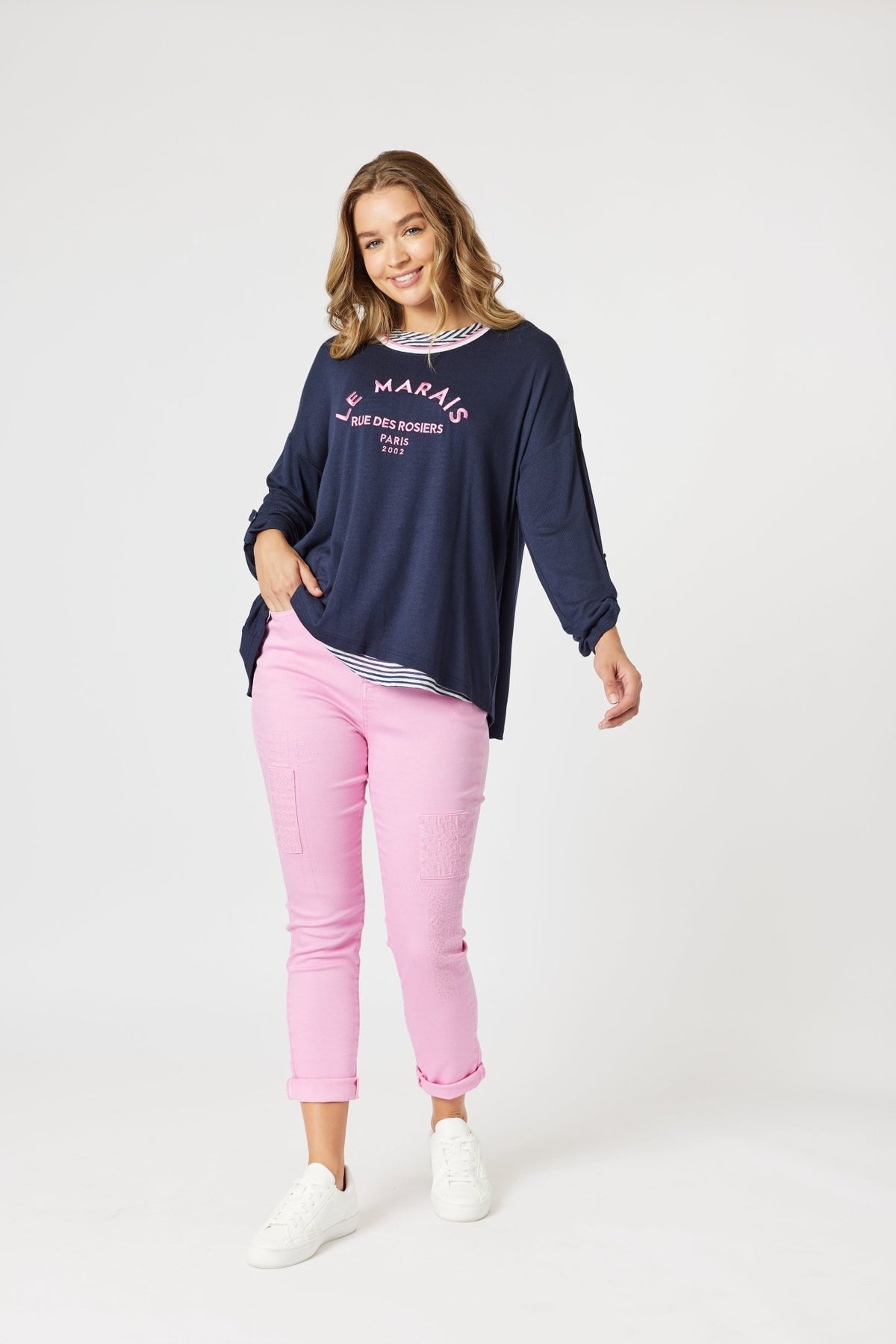 THREADZ_LINO LE MARAIS 2IN1 NAVY/PINK _ LINO LE MARAIS 2IN1 NAVY/PINK _ Ebony Boutique NZ