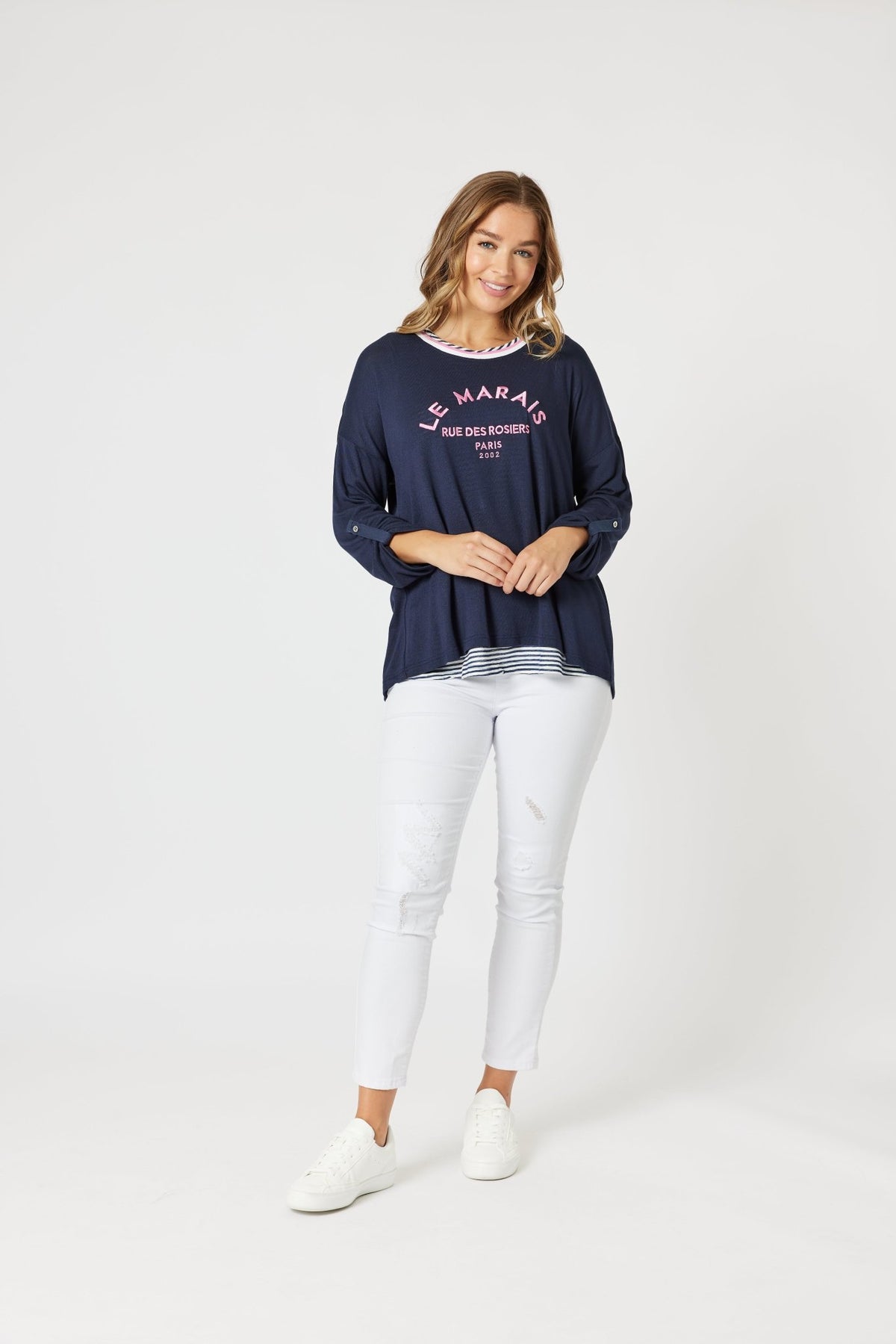 THREADZ_LINO LE MARAIS 2IN1 NAVY/PINK _ LINO LE MARAIS 2IN1 NAVY/PINK _ Ebony Boutique NZ