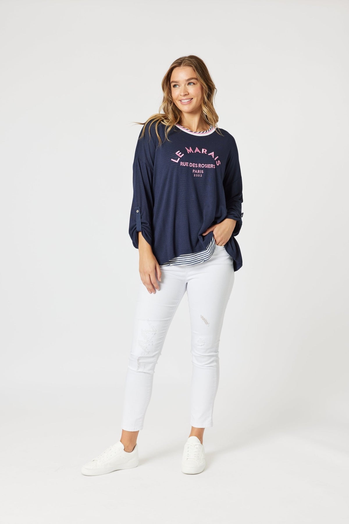 THREADZ_LINO LE MARAIS 2IN1 NAVY/PINK _ LINO LE MARAIS 2IN1 NAVY/PINK _ Ebony Boutique NZ