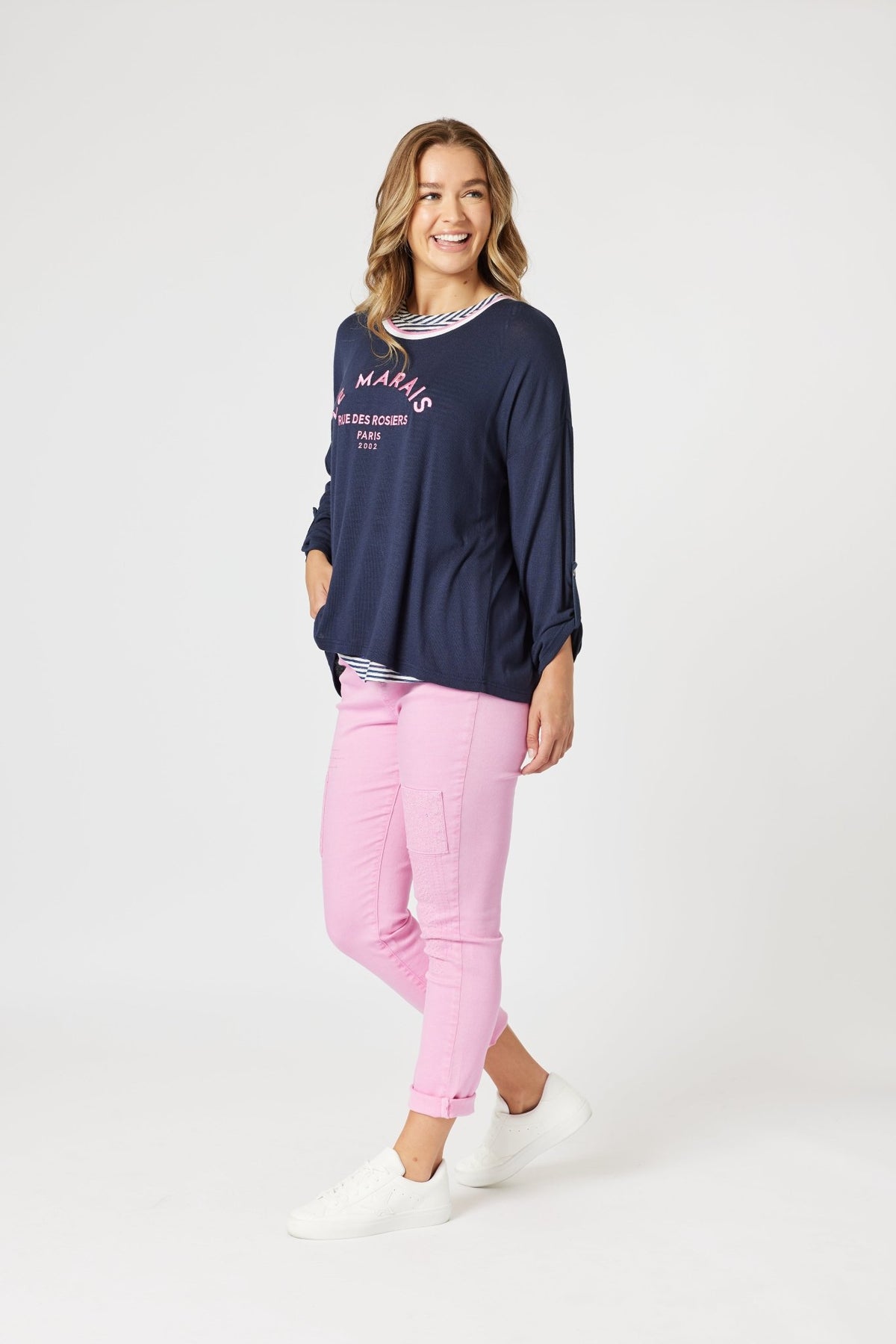 THREADZ_LINO LE MARAIS 2IN1 NAVY/PINK _ LINO LE MARAIS 2IN1 NAVY/PINK _ Ebony Boutique NZ