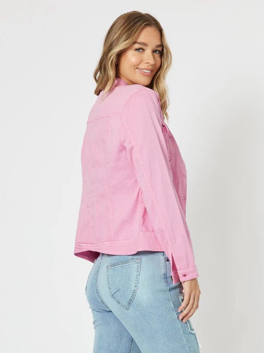 Pink denim jacket nz best sale