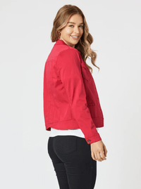 THREADZ_MAGGIE DENIM JACKET RED _ MAGGIE DENIM JACKET RED _ Ebony Boutique NZ
