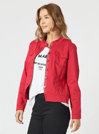 THREADZ_MAGGIE DENIM JACKET RED _ MAGGIE DENIM JACKET RED _ Ebony Boutique NZ