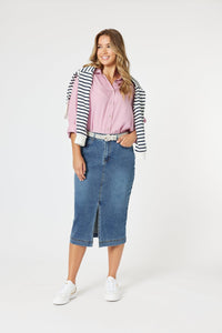 THREADZ_PARIS STRIPE SWEATSHIRT NAVY / WHITE _ PARIS STRIPE SWEATSHIRT NAVY / WHITE _ Ebony Boutique NZ