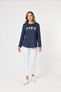 THREADZ_PARIS TEE NAVY _ PARIS TEE NAVY _ Ebony Boutique NZ