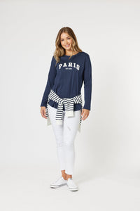 THREADZ_PARIS TEE NAVY _ PARIS TEE NAVY _ Ebony Boutique NZ